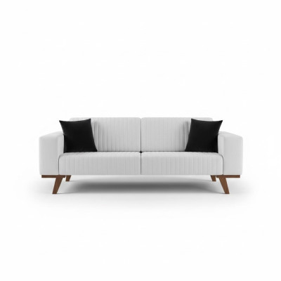 Nowoczesna Podkładka Kanapa Sofa Trzyosobowa Meble Biały Aksamit Włókienniczy