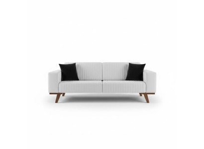 Nowoczesna Podkładka Kanapa Sofa Trzyosobowa Meble Biały Aksamit Włókienniczy