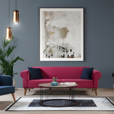 Designerska Sofa 3 miejsce do siedzenia Duża Kanapa Trzyosobowa Włókienniczy Podkładka Meble