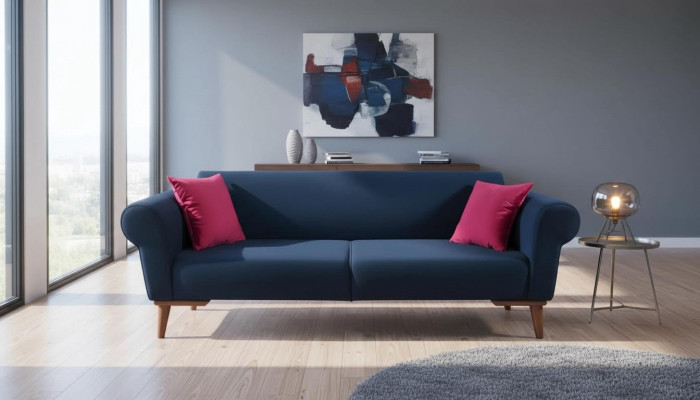 Nowoczesna Sofa 3 miejsce do siedzenia Włókienniczy Kanapa Trzyosobowa Podkładka Meble Materiał