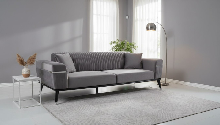 Luksusowa Sofa do Salonu Szary Kanapy Sofa Meble Szare Sofy Włókiennicze Meble