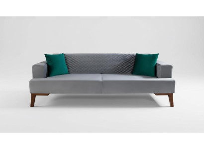 Elegancka szara kanapa Sofa trzyosobowa Sofa do salonu Meble Aksamit