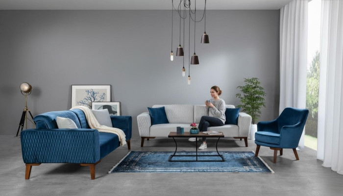 Zestaw sofowy 3+3+1 miejsce do siedzenia Kompletna sofa Fotel Włókienniczy zestaw sof 3 sztuki