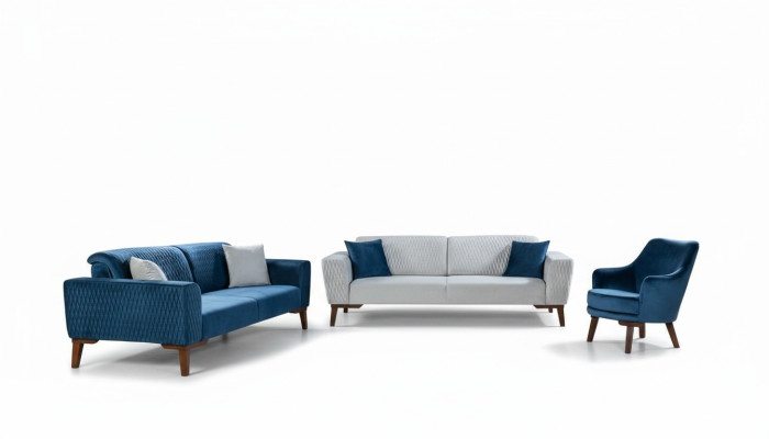 Zestaw sofowy 3+3+1 miejsce do siedzenia Kompletna sofa Fotel Włókienniczy zestaw sof 3 sztuki