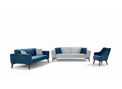 Zestaw sofowy 3+3+1 miejsce do siedzenia Kompletna sofa Fotel Włókienniczy zestaw sof 3 sztuki