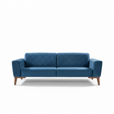 Niebieska trzyosobowa sofa Kanapa Kanapy Sofa Eleganckie meble tapicerowane Sofa Salon Nowy aksamit