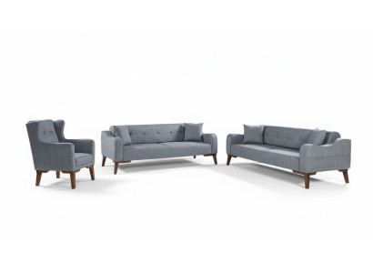 Zestaw sofowy 3+3+1 Siedziba Kompletny Ustaw Sofa Fotel Włókienniczy 3 szt.