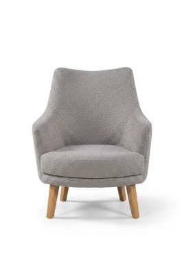 Design Fotel 1 miejsce do siedzenia Nowoczesny Wygodny Fotel Drewno Szare Meble