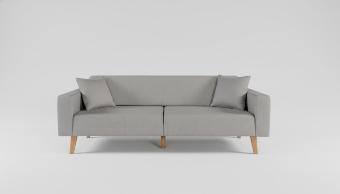 Sofa do salonu Sofa trzyosobowa 3 Siedziba Podkładka Włókiennicza Szare Meble