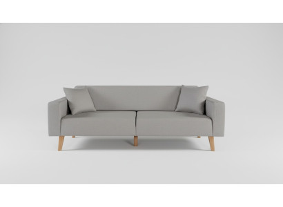 Sofa do salonu Sofa trzyosobowa 3 Siedziba Podkładka Włókiennicza Szare Meble