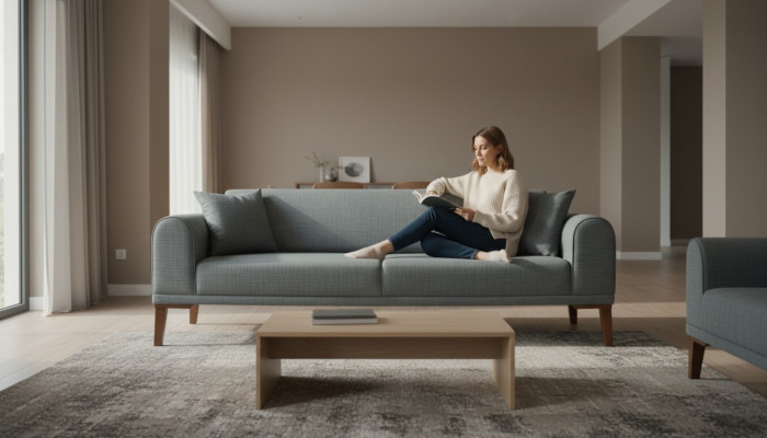 Luksusowa Nowoczesna Sofa 3 miejsce do siedzenia Designerska sofa trzyosobowa Podkładka Drewno