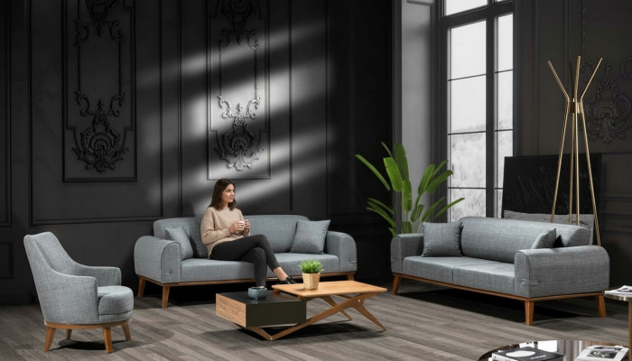 Zestaw sofowy 3+3+1 miejsce do siedzenia Design Sofa Podkładka Couch Modern Aksamit
