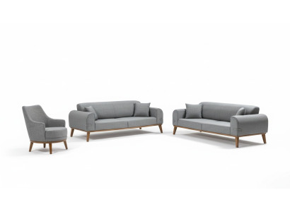 Zestaw sofowy 3+3+1 miejsce do siedzenia Design Sofa Podkładka Couch Modern Aksamit