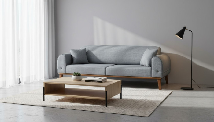 Nowoczesna Sofa 3 miejsce do siedzenia Design Sofa Trzyosobowa Podkładka Włókienniczy Meble
