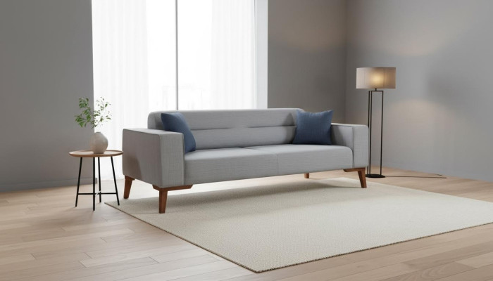 Podkładka Siedziba Kanapa 3 Siedziba Szary Sofa Sofy Kanapy Włókienniczy Materiał Materiał trzyosobowy
