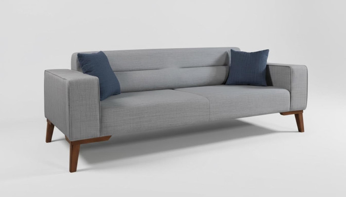 Podkładka Siedziba Kanapa 3 Siedziba Szary Sofa Sofy Kanapy Włókienniczy Materiał Materiał trzyosobowy