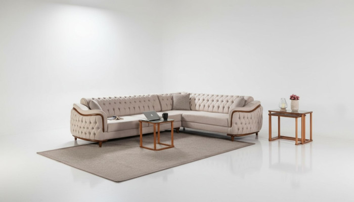 Narożnikowa kanapa Żywy krajobraz Chesterfield Couch Podkładka Sofa Couchen Meble