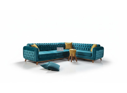 Narożnikowa kanapa L-form Włókienniczy Sofa Luksusowa Żywy krajobraz Podkładka Couch Meble
