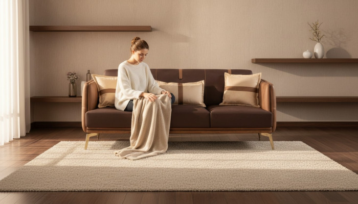 Sofa trzyosobowa 3 miejsce do siedzenia Sofy Siedziba Materiał Styl Nowoczesny Włókienniczy Kanapy Meble Brąz
