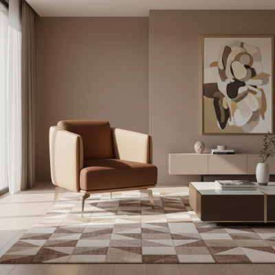 Fotel jednomiejscowy Modern Fotel brązowy 1 miejsce do siedzenia Podkładka Włókienniczy Materiał
