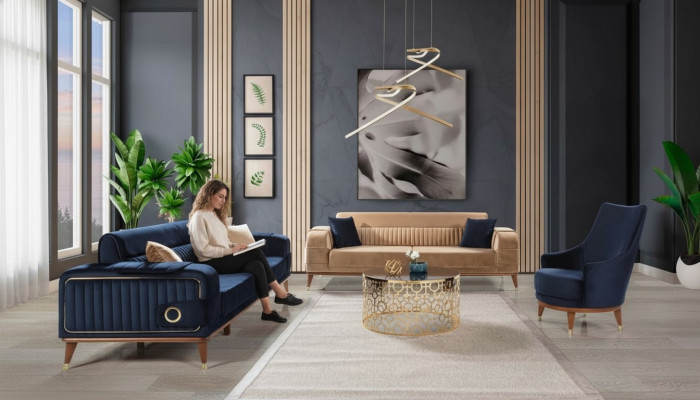 Luksusowy Zestaw sofowy 3+3+1 miejsce do siedzenia Zestaw Design Sofa Podkładka Couch Modern