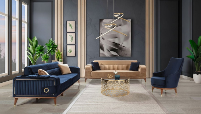 Luksusowy Zestaw sofowy 3+3+1 miejsce do siedzenia Zestaw Design Sofa Podkładka Couch Modern