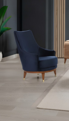 Nowoczesny Fotel Living Room 1 miejsce do siedzenia Designer Lounge Kolor niebieski Drewno