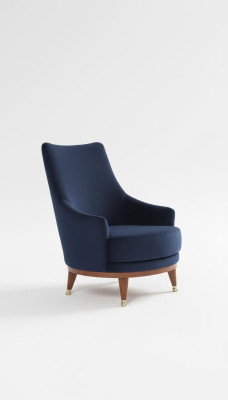 Nowoczesny Fotel Living Room 1 miejsce do siedzenia Designer Lounge Kolor niebieski Drewno