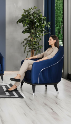 Luksusowy Fotel 1 miejsce do siedzenia Pokój dzienny Materiał Poliester Styl Nowoczesny design