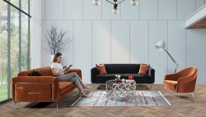 Zestaw sofowy 3+3+1 miejsce do siedzenia Sofy Fotel Luxury Material Living Room Design