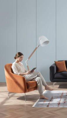 Design Sofa Fotel Couch Podkładka 1 miejsce do siedzenia Włókienniczy Jednoosobowy Nowy kolor brązowy