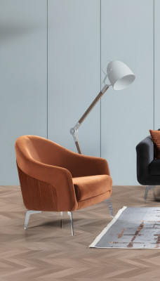 Design Sofa Fotel Couch Podkładka 1 miejsce do siedzenia Włókienniczy Jednoosobowy Nowy kolor brązowy