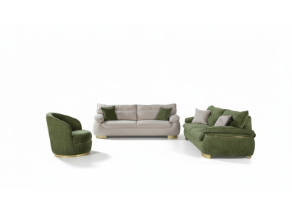 Zestaw sofowy 3+3+1 miejsce do siedzenia Sofa szara Kanapa Podkładka Ustawić Materiał Meble
