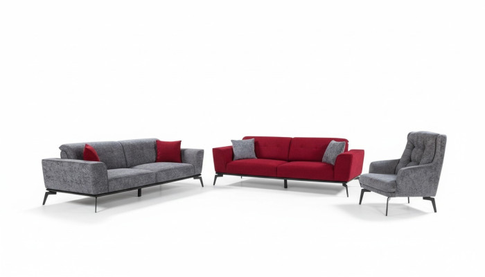 Zestaw sofowy 331 Siedziba Podkładka Sofa Żywy krajobraz Meble Czerwony Grey