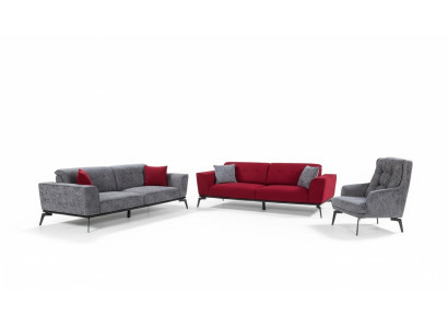 Zestaw sofowy 331 Siedziba Podkładka Sofa Żywy krajobraz Meble Czerwony Grey
