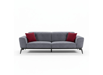 Sofa 3 miejsce do siedzenia Sofy Materiał szary Włókienniczy Podkładka Salon Włókienniczy Szary