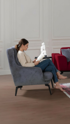 Szary nowoczesny fotel Fotel z pojedynczym siedziskiem, designerski fotel do salonu
