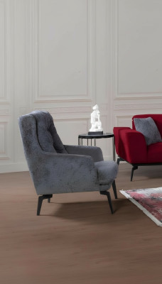 Szary nowoczesny fotel Fotel z pojedynczym siedziskiem, designerski fotel do salonu