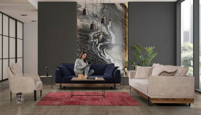 Zestaw sofowy 331 Siedziba Sofy Kanapa Podkładka Drewno Sofa Włókienniczy