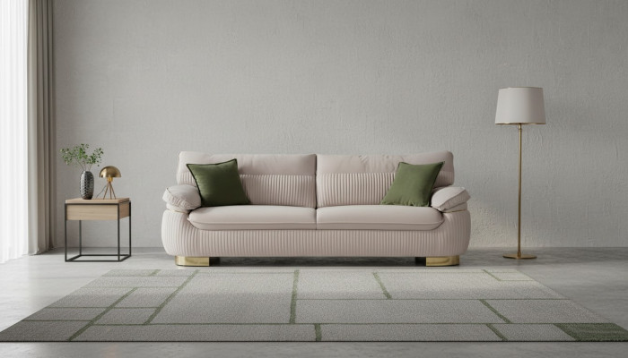 Nowoczesne Sofy 3 Siedziba Soft Couch Podkładka Design Living Room Beżowa