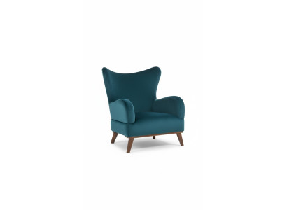 Fotel 1 miejsce siedzące Design Living Room Podkładka Drewno Modern Turkus