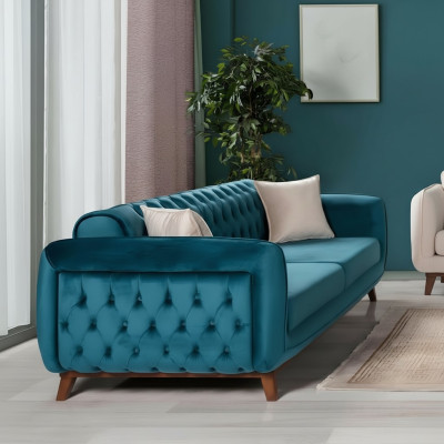 Design Kanapa 3 miejsce do siedzenia Sofa trzyosobowa Podkładka Materiał Turkis poduszka do siedzenia