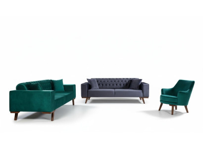 Zestaw sofowy 3+3+1 Siedziba sofa do salonu w kolorze fioletowym turkusowym