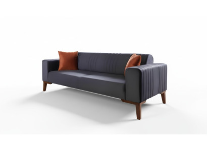 Szary trzyosobowy kanapa Sofa Sofa Eleganckie meble do siedzenia Sofa Pokój dzienny Aksamit