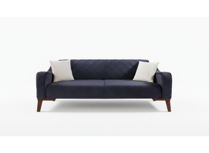 Elegancka kanapa trzyosobowa czarna, sofa do salonu, meble Aksamit