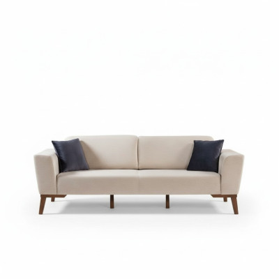 Sofa do salonu trzyosobowa nowoczesna kanapa beżowa Podkładka pod meble