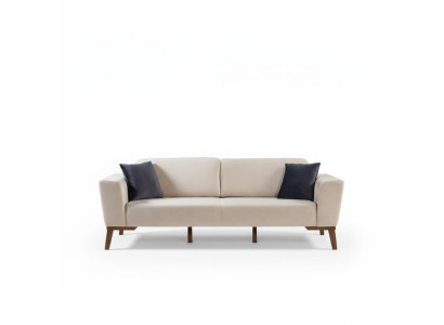 Sofa do salonu trzyosobowa nowoczesna kanapa beżowa Podkładka pod meble