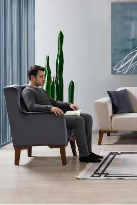 Luksusowy Fotel 1 miejsce siedzące Designerski Fotel Jednoosobowy Włókienniczy Podkładka Meble