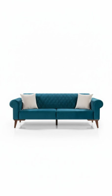 Turkis Trzyosobowa kanapa Elegancka sofa do salonu Meble do siedzenia Aksamit