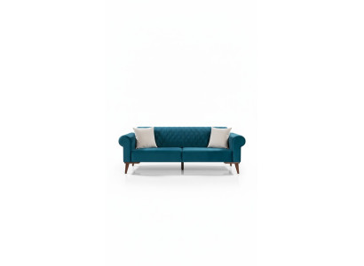 Turkis Trzyosobowa kanapa Elegancka sofa do salonu Meble do siedzenia Aksamit